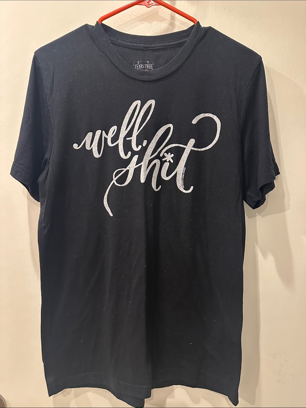 Black Graphic Short-Sleeve Tee with White Script